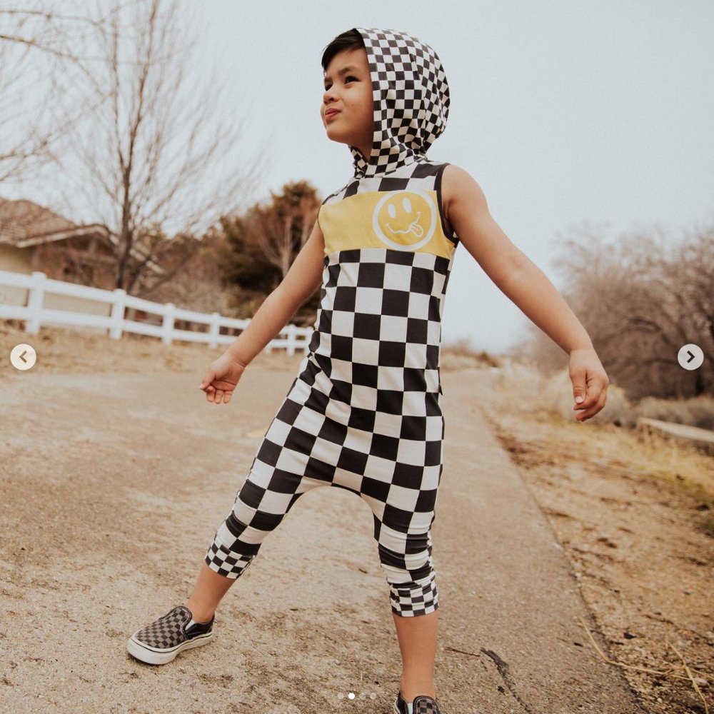 Limited Edition Silly Smiley Tank Yoke Hooded Capri Rag